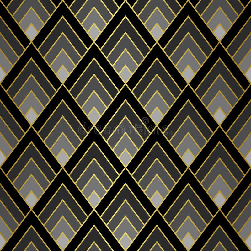 Art Deco Golden Seamless Pattern. Gatsby Luxury Retro Background vector illustration Art Deco Golden Seamless Pattern. Gatsby Luxury Retro Background vector illustration