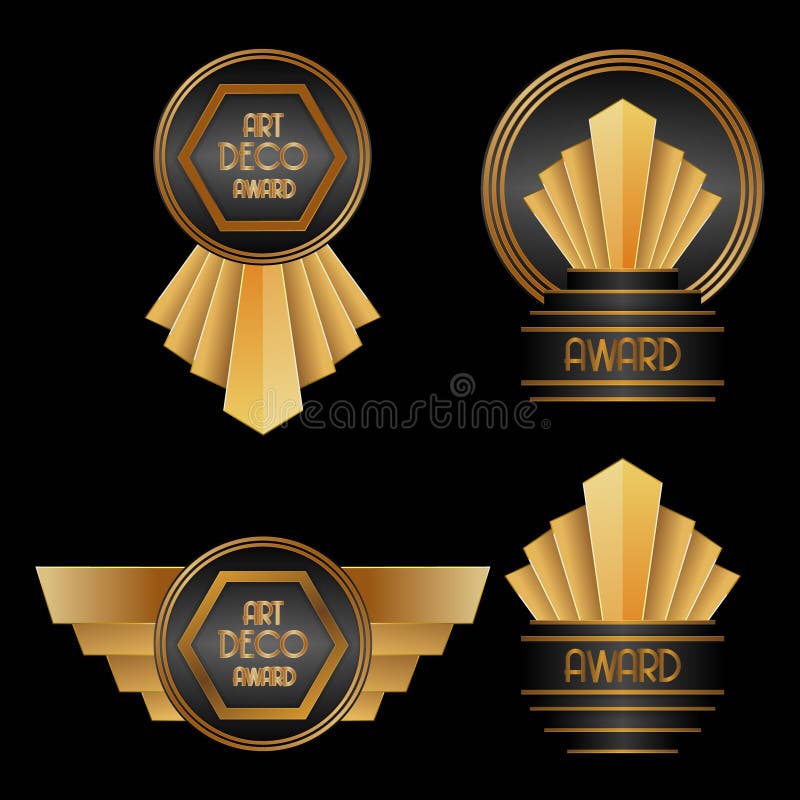 Art Deco nagrody ilustracji Art Deco nagrody ilustracji