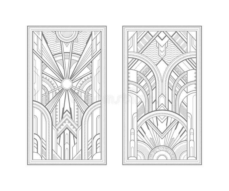 Luxury art deco geometric panels isolated on white background. Luxury art deco geometric panels isolated on white background