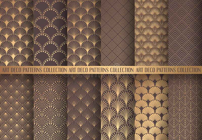 Art Deco Patterns Set vektor illustrationer