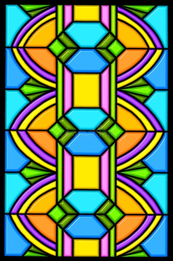 Art deco stain glass design