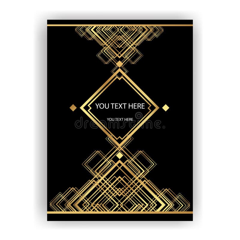 Art Deco szablon czarny, A4 strona, menu, karta, zaproszenie royalty ilustracja Art Deco szablon czarny, A4 strona, menu, karta, zaproszenie royalty ilustracja