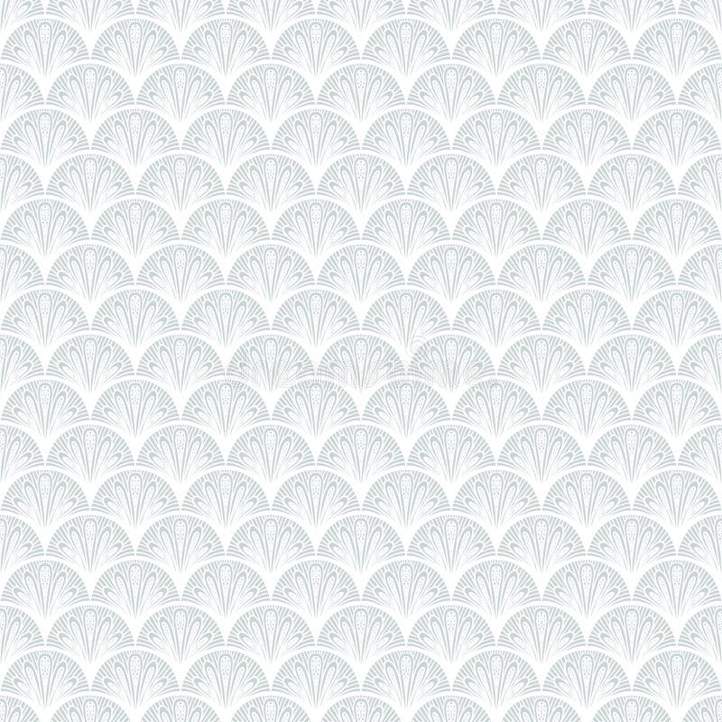 Art deco vector geometric pattern in silver white.