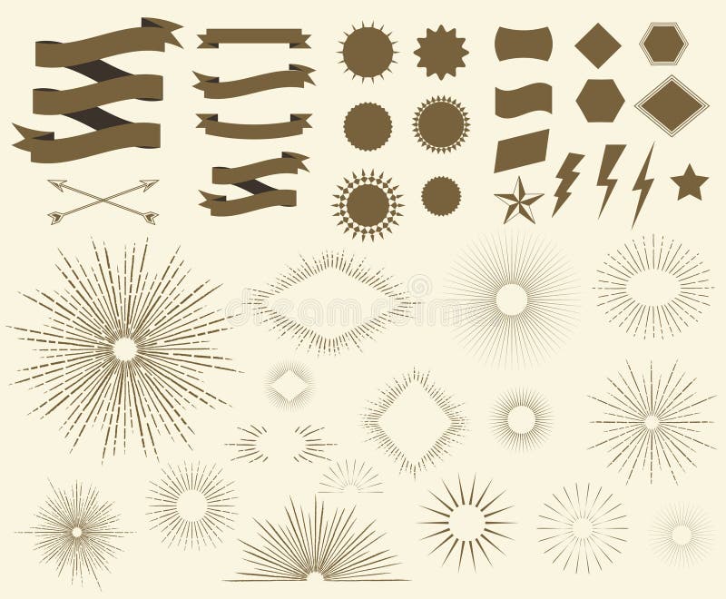Art Deco Vintage sun burst frames stock illustration Art Deco Vintage sun burst frames stock illustration