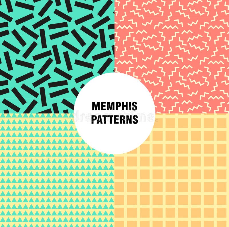 Art der Retro- Weinlesemode 80s oder 90s Nahtloses Muster Memphis Modische geometrische Elemente Moderne abstrakte Auslegung vektor abbildung