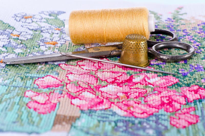 The art of embroidery stock photo. Image of material 23438758