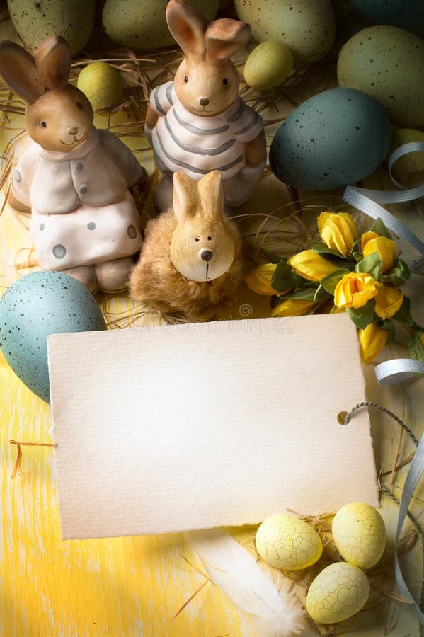 Art family Easter bunny and Easter eggs royalty free stock images Art family Easter bunny and Easter eggs royalty free stock images