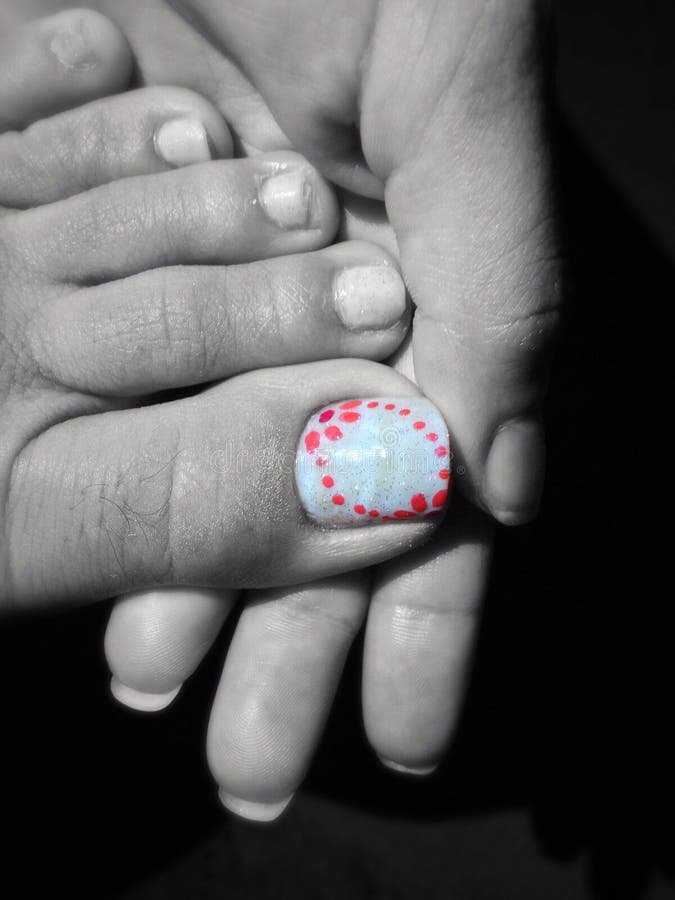 Art feet stock image. Image of flower, nail, hand, black 72804535