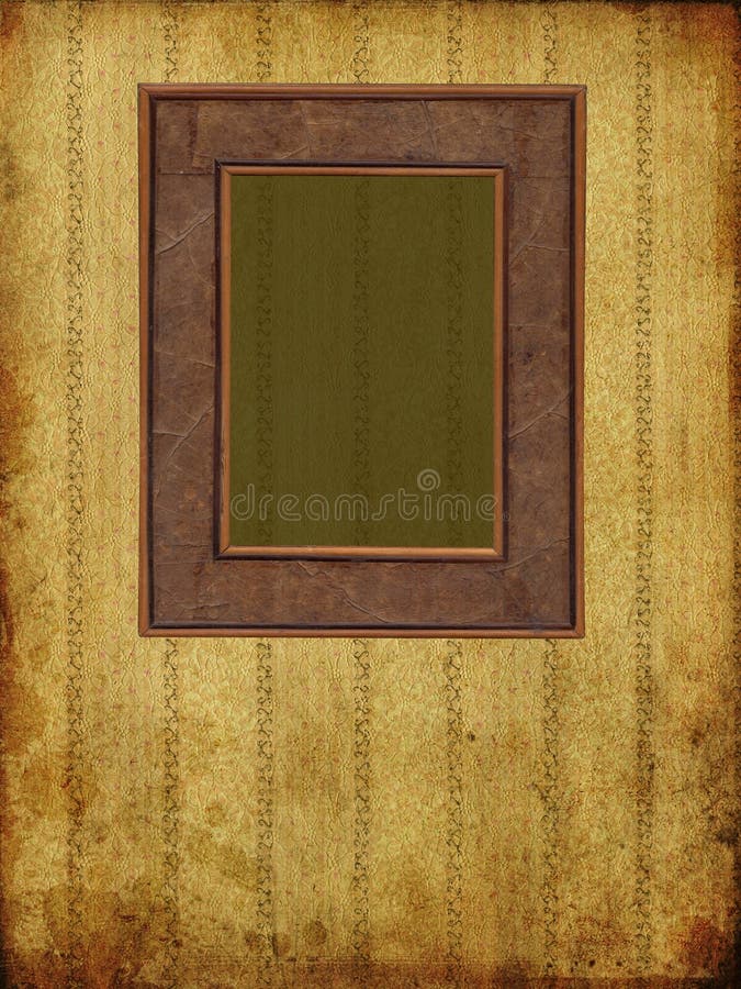 Art Frame on Pattern Wallpaper Stock Illustration Illustration of