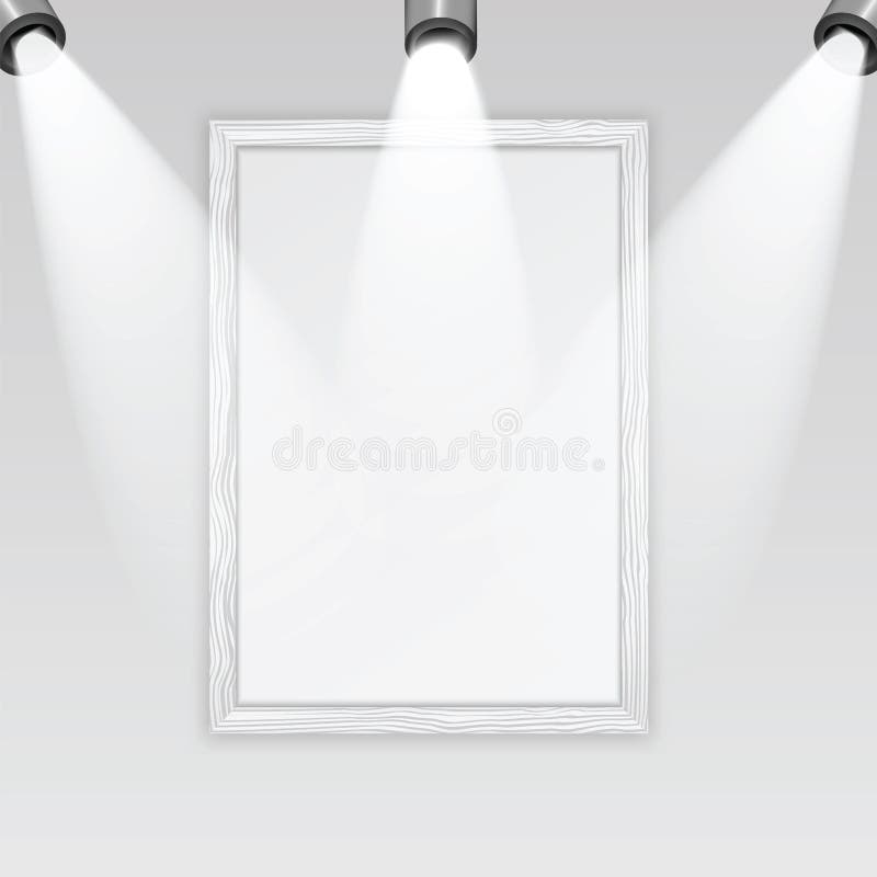 Art gallery and spotlights stock vector. Illustration of cardboard