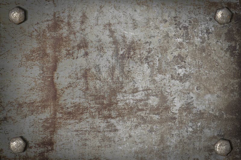 Art grunge metal plate with screws