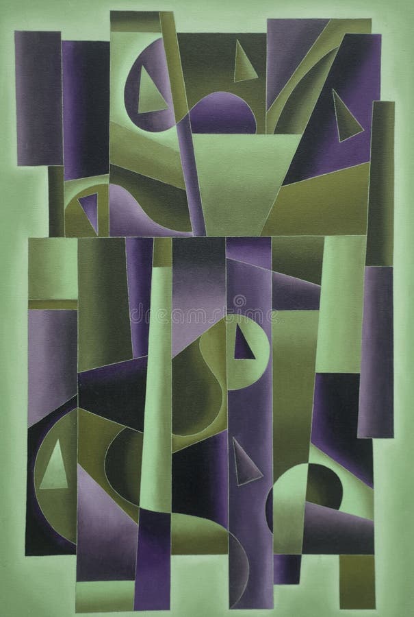 Art géométrique de Digital vert et pourpre illustration stock Art géométrique de Digital vert et pourpre illustration stock