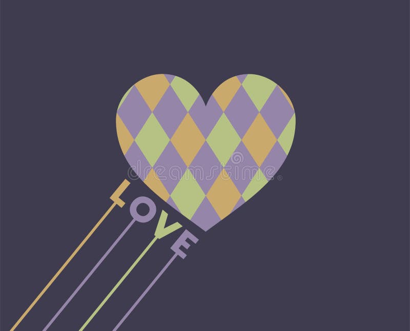 Art heart and love message stock illustration