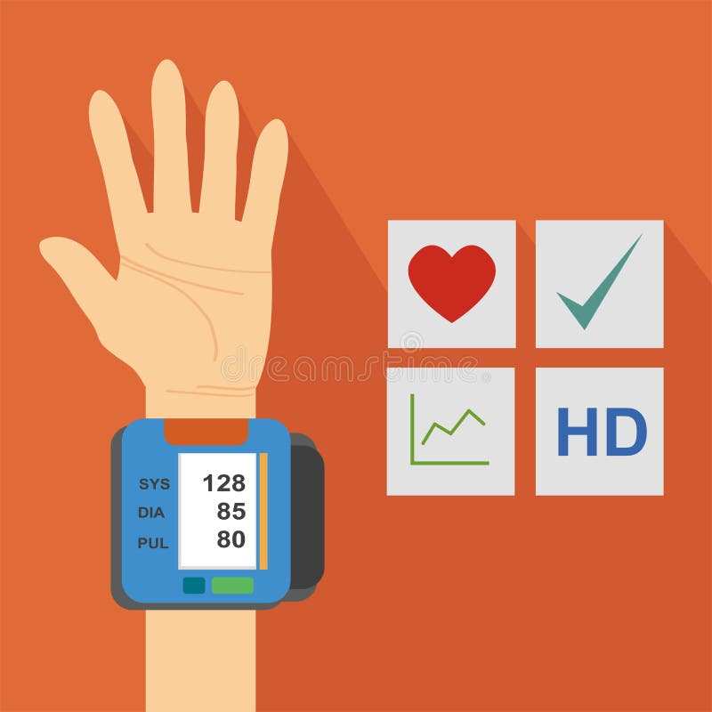 Heart Rate Check Device. Wrist Blood Pressure Monitor. Systolic and Diastolic Measurement