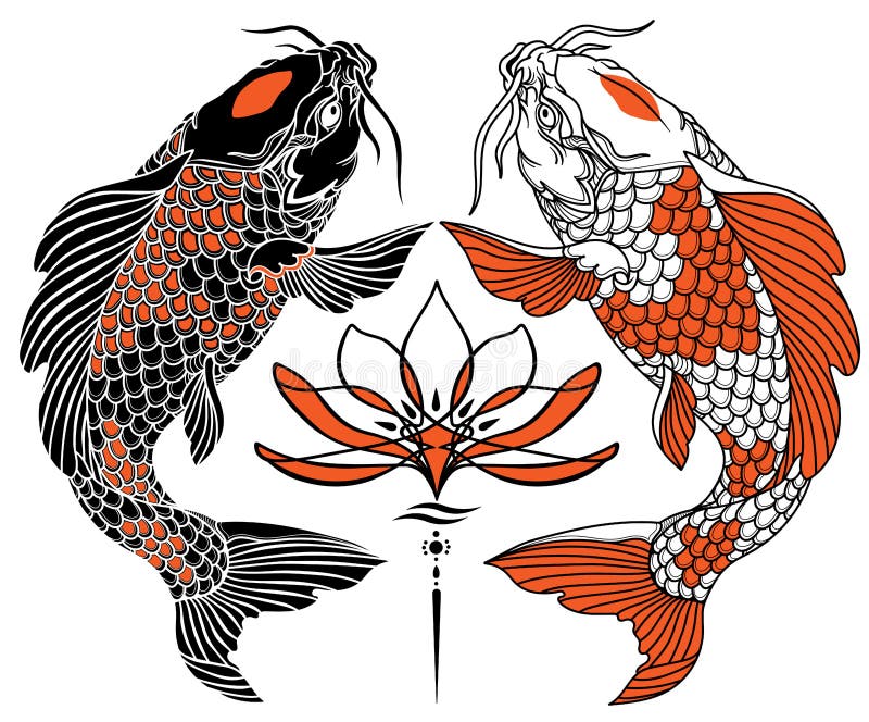 Japanese Carp Koi Black White Stock Vector Illustration of japanese, pond 102564602