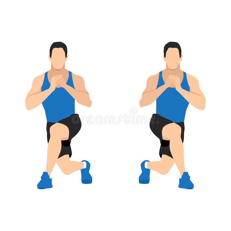 Lunge Front Kicks Exercise Outline Stock Vector - Illustration of ...