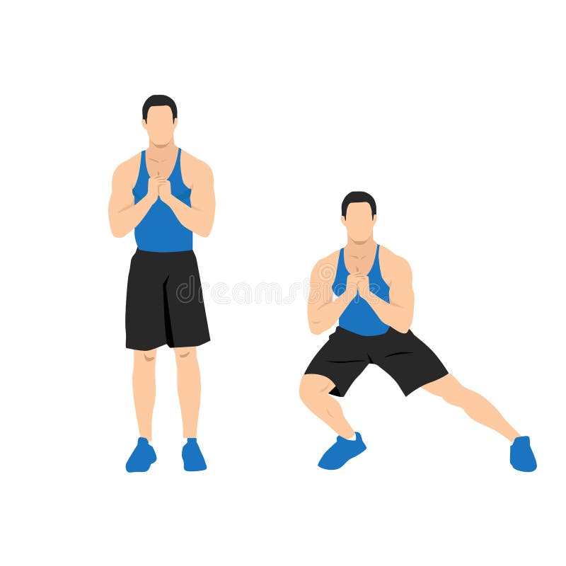 Illustrated Exercise Guide By Healthy Woman Doing Side Lunges Workout ...