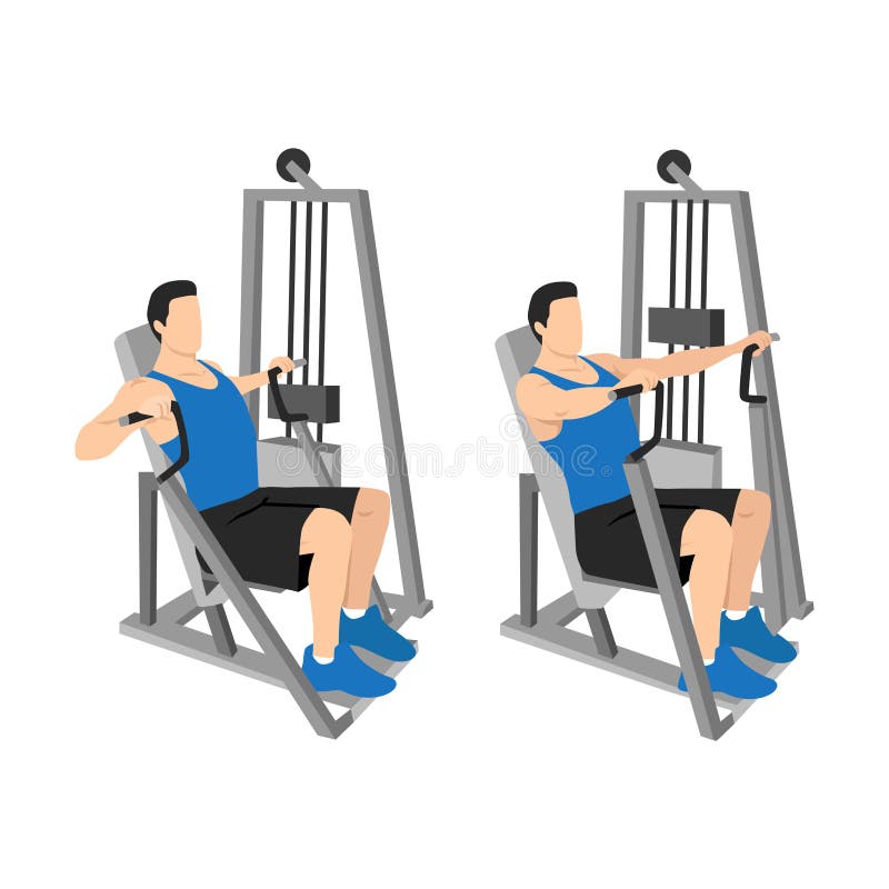 Chest Workout Set On White Background Stock Vector (Royalty Free