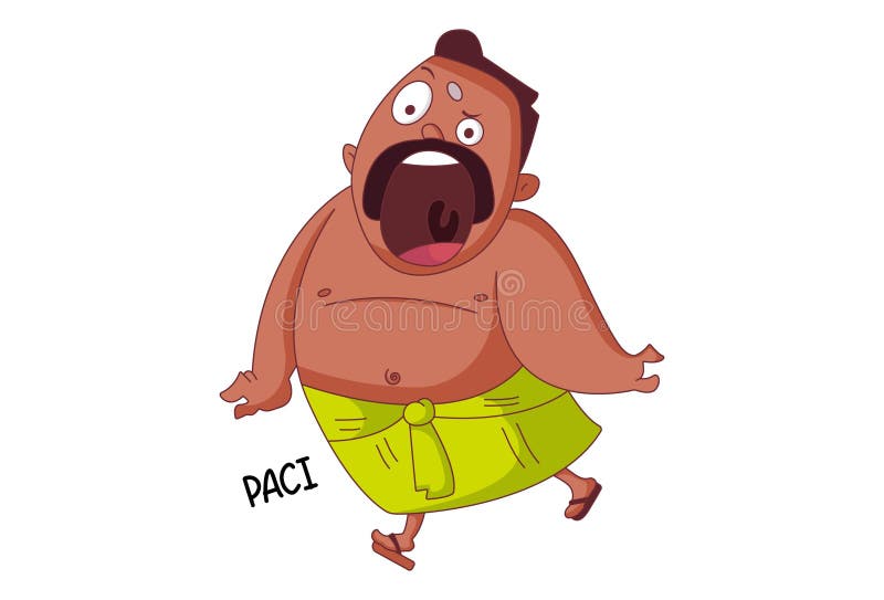 Vector Cartoon Illustration of Tamil Man Stock Vector - Illustration of  human, hungry: 205418756