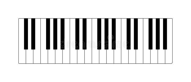 Vector Illustration of a 3-octave Piano Keyboard. Black and White Piano Keys  Stock Vector - Illustration of writing, vector: 207275862