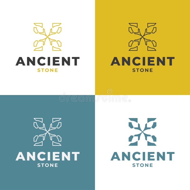 Abstract Ancient Stone Logo in Different Style for Your Business Logos