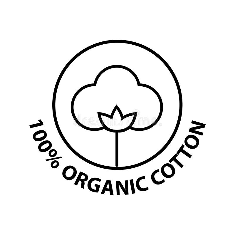 100 Organic Cotton Minimal Vector Icon Stock Vector - Illustration of ...