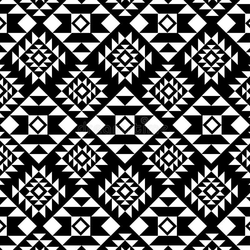 Black and White Native Seamless Pattern. Stock Vector - Illustration of ...