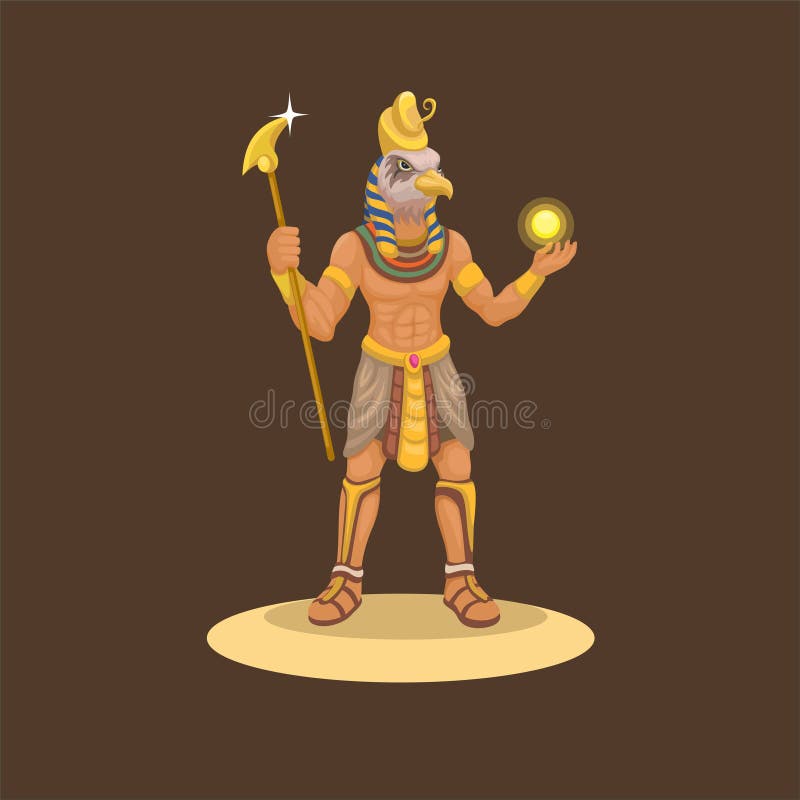 Horus God Egypt Mythological Figure Character Illustration Vector Stock