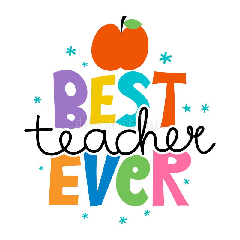 Best Teacher Ever - black typography design. Gift card for Teacher`s Day.