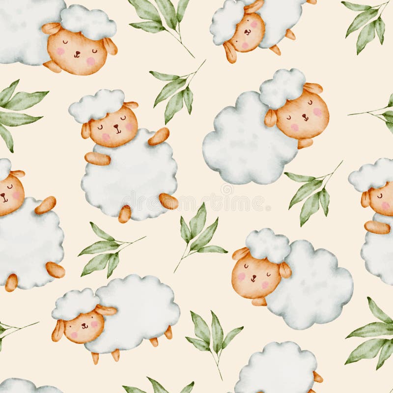 Hand - Drawn Watercolor Tulip Floral Seamless Pattern Background