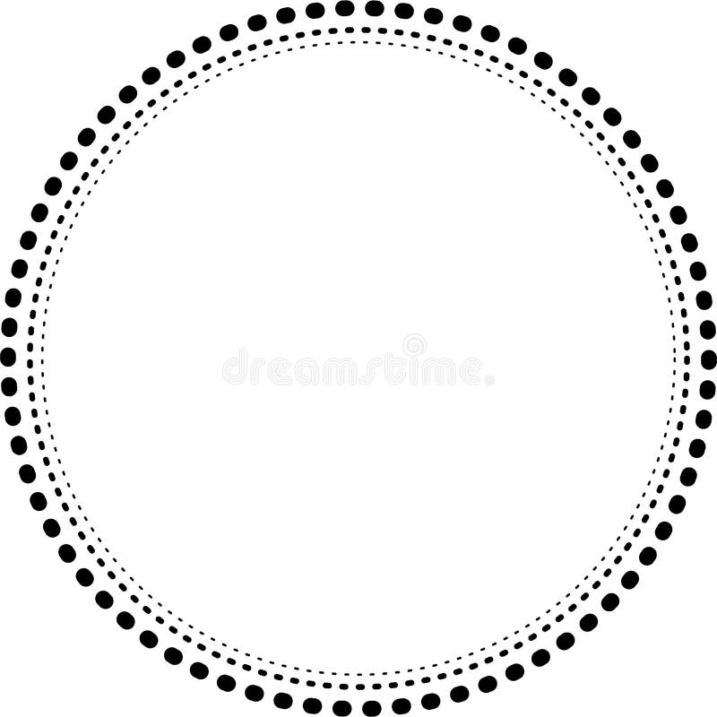 Dotted Circular Frame Suitable for Graphic Works Templates and Clip Art