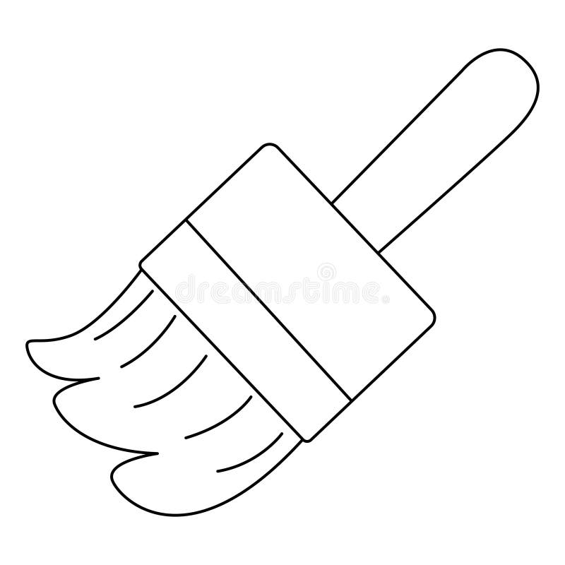 Paintbrush Outline Vector on White Background Stock Vector