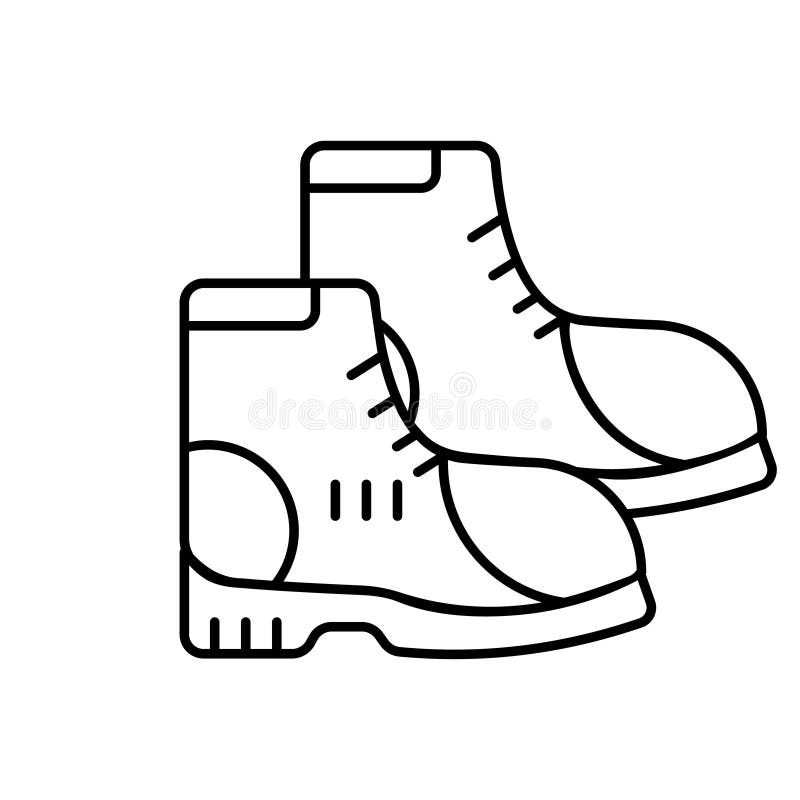 Boots Vector Outline Icon Style Illustration. EPS 10 File Stock ...