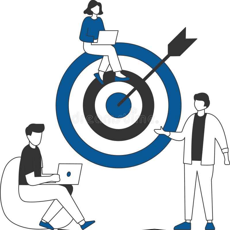 Business team achieving goal Illustration stock illustration