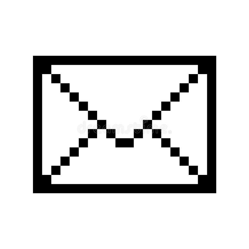 Art Noir Et Blanc De Pixel D'enveloppe Illustration Stock - Illustration du  plat, courrier: 116109217