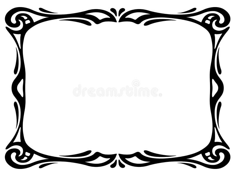 Art Nouveau Black Ornamental Decorative Frame Stock Vector