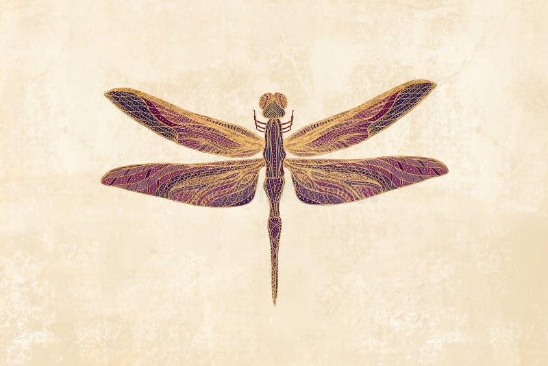 Art Nouveau Dragonfly Stock Illustration Illustration Of Victorian