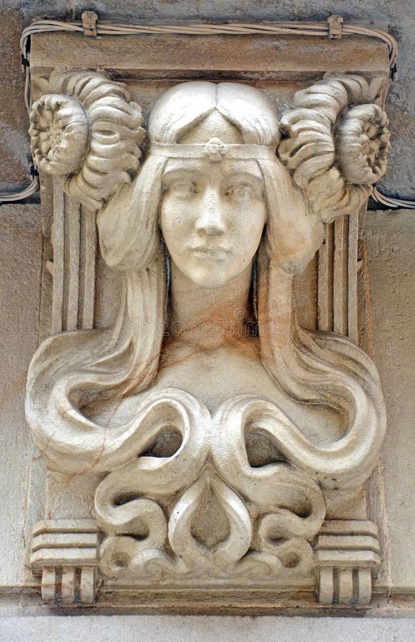 Art Nouveau Female bust, Barcelona, Spain