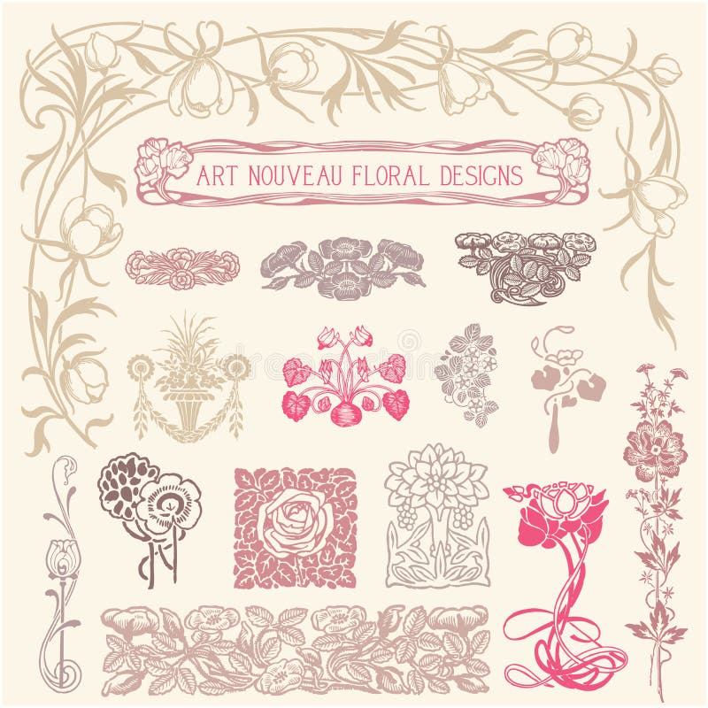 Art Nouveau Floral Border