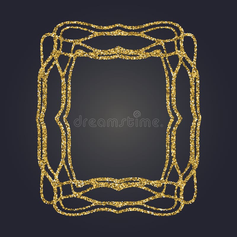 Download Art Nouveau Gold Glitter Decorative Rectangle Vector Frame ...