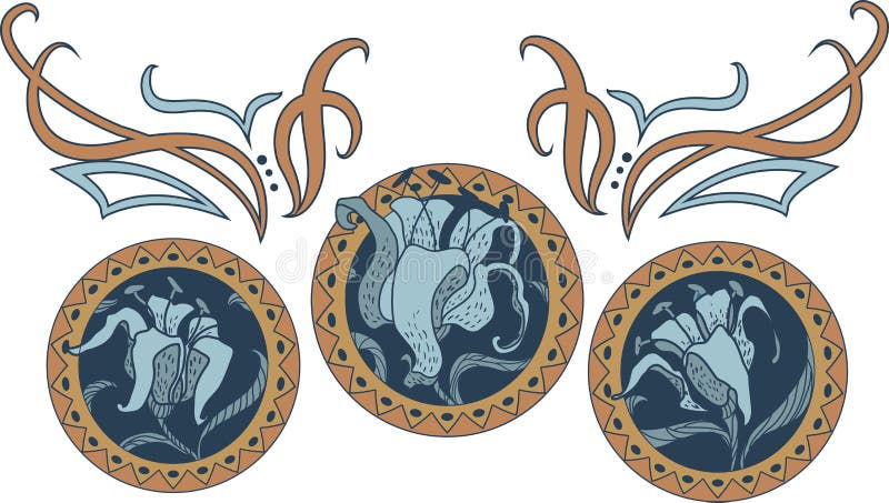 Art Nouveau stilprydnad vektor illustrationer