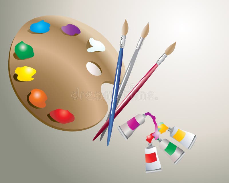 Artist Palette And Paint Tubes Drawing On Ruled Paper High-Res Vector  Graphic - Getty Images