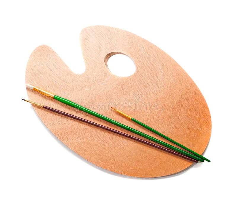 Art Palette and Paint Brushes Stock Photo Image of tool, graphic