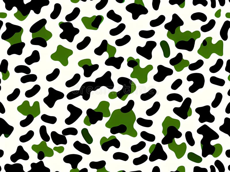 Pattern with Camouflage and Green Grass. Illustration Stock