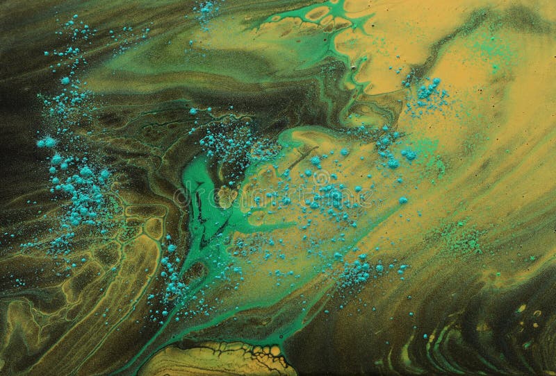Art photography of abstract marbleized effect background. Gold and balck, green creative colors. Beautiful paint royalty free stock photos