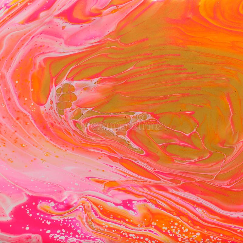 Art photography of abstract marbleized effect background. Red, pink and gold creative colors. Beautiful paint