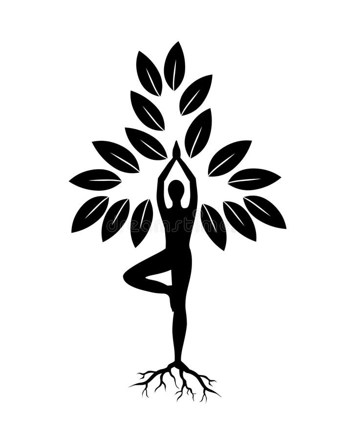 Yoga tree pose silhouette - Stock Vector , #Aff, #pose, #tree