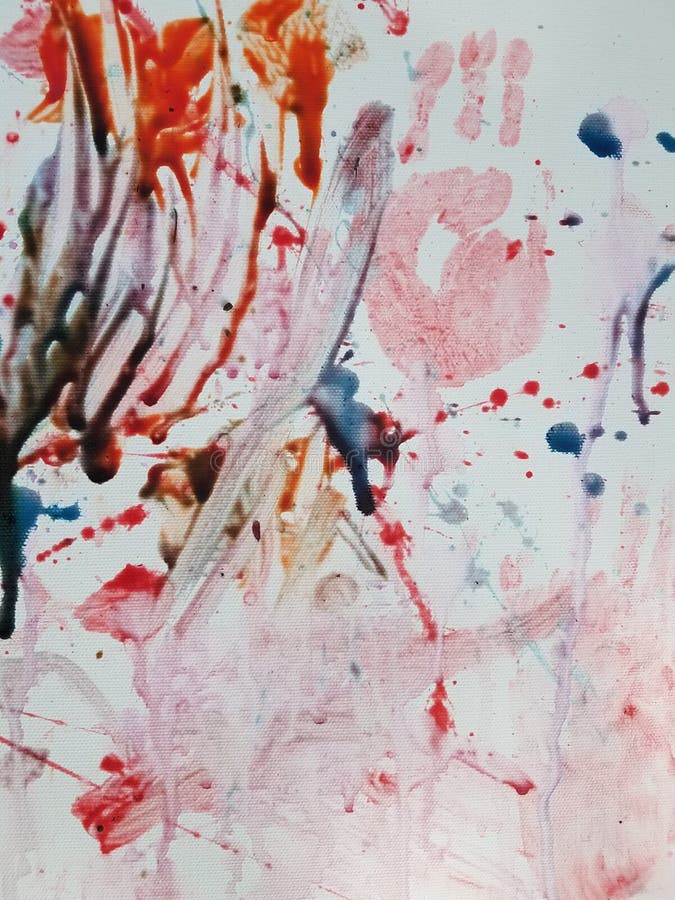 Art rouge, blanc, et bleu d'enfant avec la copie de main photo libre de droits Art rouge, blanc, et bleu d'enfant avec la copie de main photo libre de droits