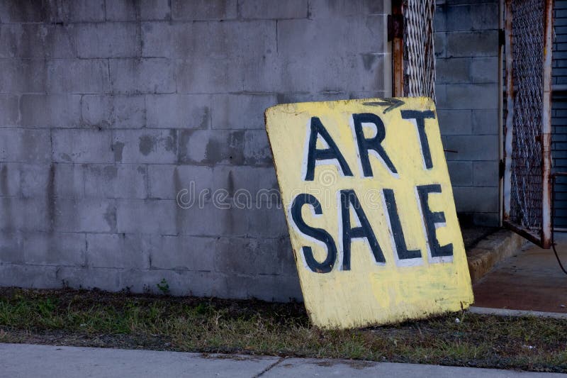 Art Sale Sign Board on Right Stock Image Image of signboard, plaquard 10010097