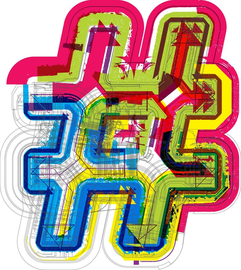 Art Sketched Fonts, Uppercase Symbols, Letter L Stock Illustration